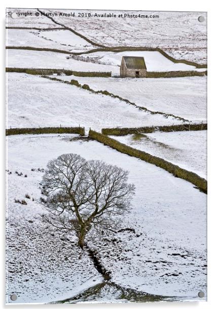 Weardale Winter Moorland Landscape Acrylic by Martyn Arnold