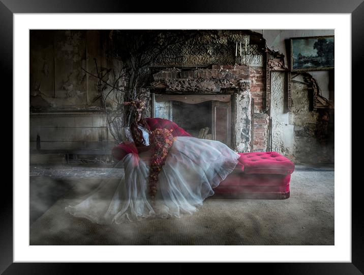 Ghostly Bride Fashion Shoot Framed Mounted Print by Maggie McCall