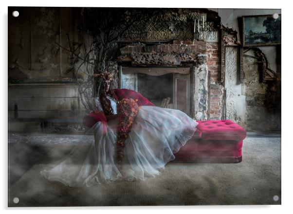 Ghostly Bride Fashion Shoot Acrylic by Maggie McCall