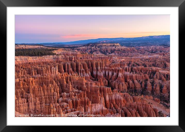 Bryce Morning Framed Mounted Print by jonathan nguyen