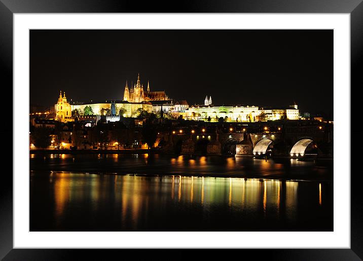 Night Prague Framed Mounted Print by Adam Lucas