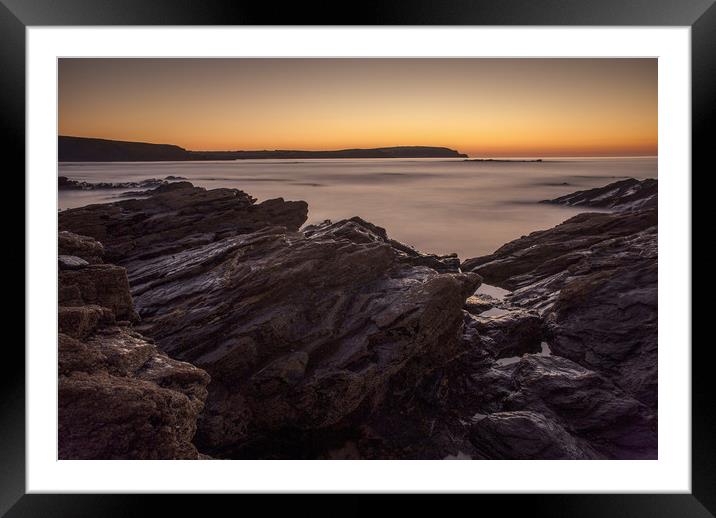 Cornish Sunset Framed Mounted Print by Scott Simpson