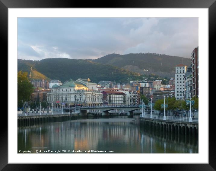 Bilbao City View Framed Mounted Print by Ailsa Darragh