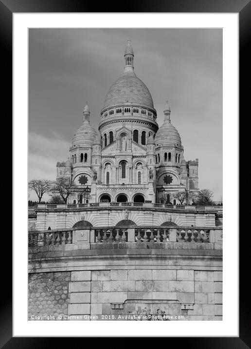 Sacré-Coeur, Paris Framed Mounted Print by Carmen Green