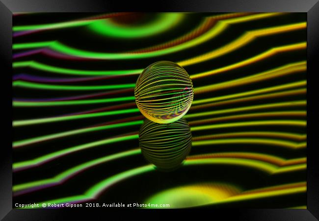 Abstract art Floating glass ball abstract. Framed Print by Robert Gipson