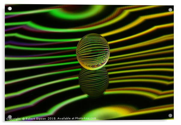 Abstract art Floating glass ball abstract. Acrylic by Robert Gipson
