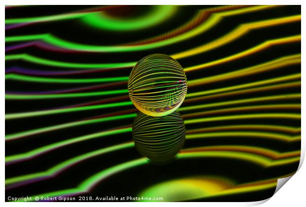 Abstract art Floating glass ball abstract. Print by Robert Gipson