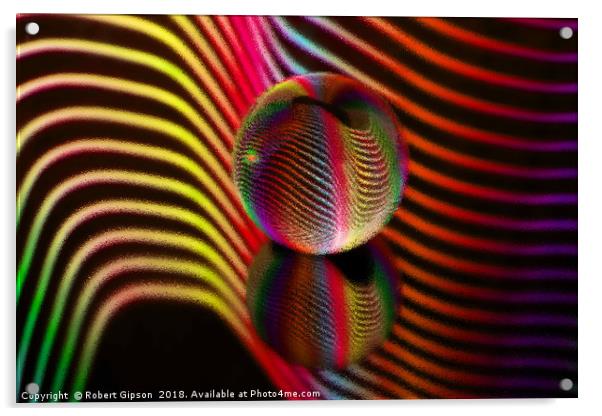Abstract art Ocean ripple glass ball Acrylic by Robert Gipson
