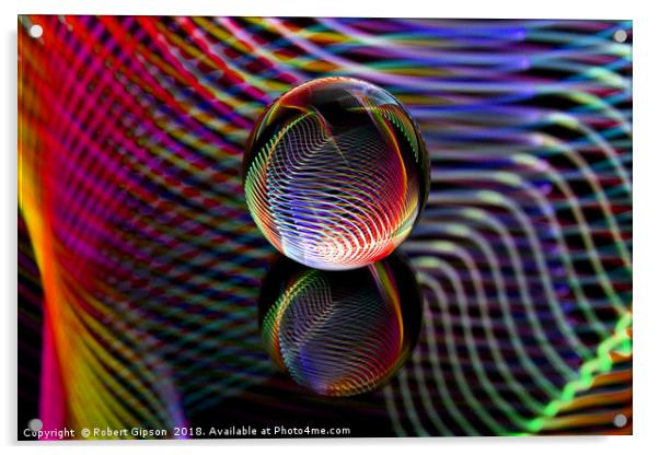 Abstract art Tartan glass ball Acrylic by Robert Gipson