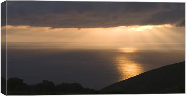Exmoor coast at sunset Canvas Print by Ian Middleton