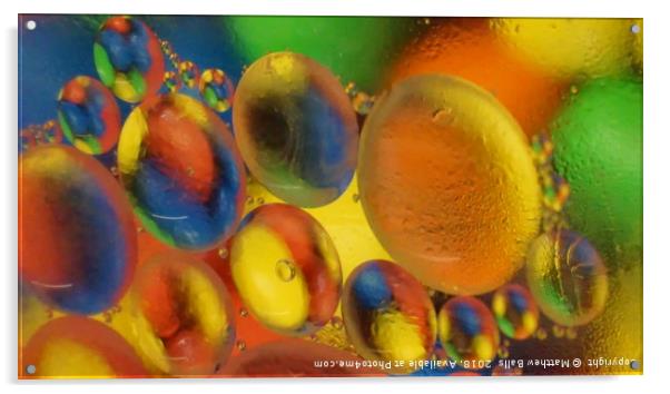   Oil and Water Bubbles  Acrylic by Matthew Balls