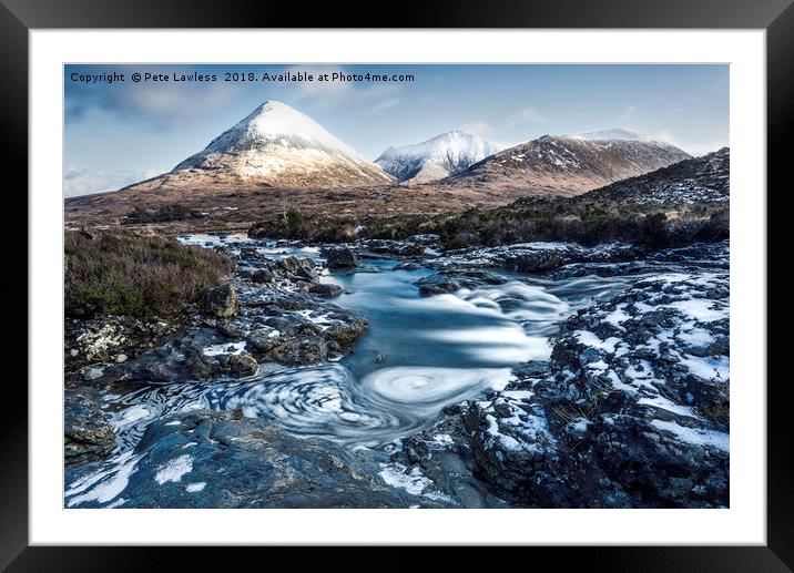 Glamaig Isle of Skye winter scene Framed Mounted Print by Pete Lawless