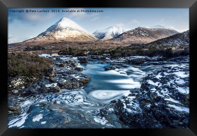 Glamaig Isle of Skye winter scene Framed Print by Pete Lawless