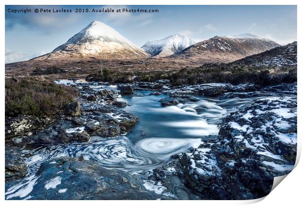 Glamaig Isle of Skye winter scene Print by Pete Lawless