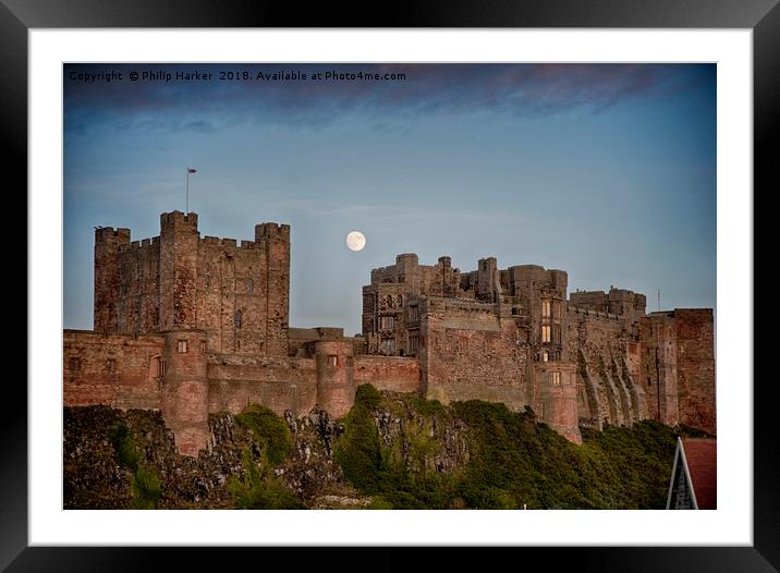 Bamburgh Castle Northumberland Framed Mounted Print by Philip Harker