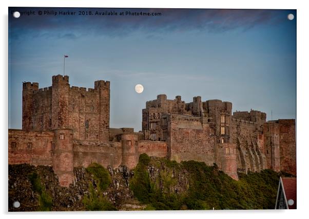 Bamburgh Castle Northumberland Acrylic by Philip Harker