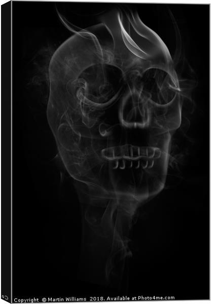 Smoking Skull Canvas Print by Martin Williams