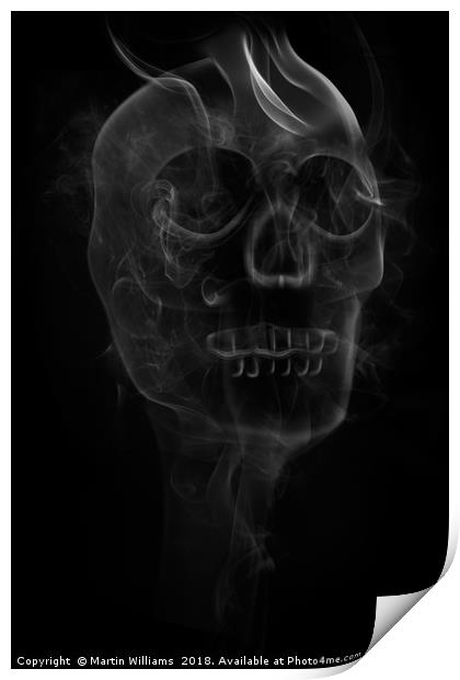 Smoking Skull Print by Martin Williams