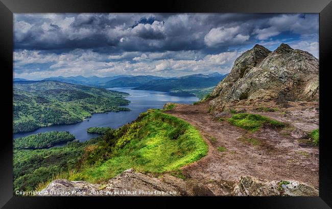 Loch Katrine from the top of Ben A'an Framed Print by Douglas Milne