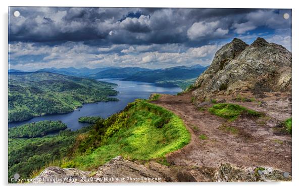 Loch Katrine from the top of Ben A'an Acrylic by Douglas Milne