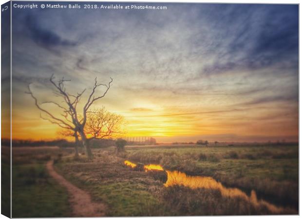 Lovely Suffolk Sunset Canvas Print by Matthew Balls