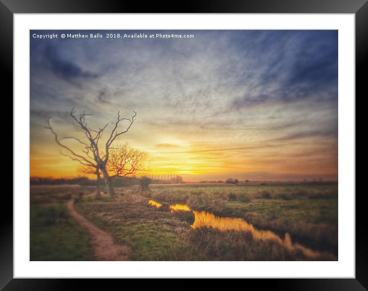 Lovely Suffolk Sunset Framed Mounted Print by Matthew Balls