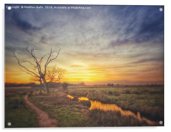 Lovely Suffolk Sunset Acrylic by Matthew Balls