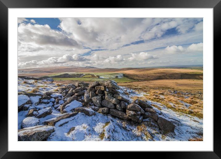Irishman's Wall, Dartmoor National Park Framed Mounted Print by Images of Devon