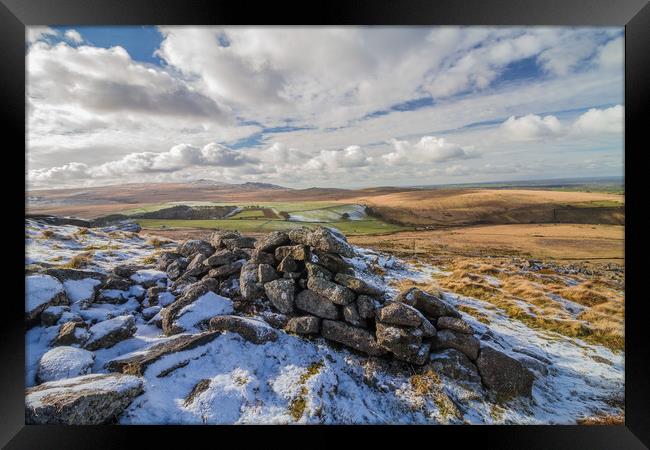 Irishman's Wall, Dartmoor National Park Framed Print by Images of Devon