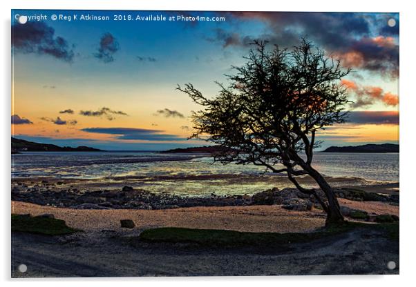 Rockcliffe Bay Sunset Acrylic by Reg K Atkinson