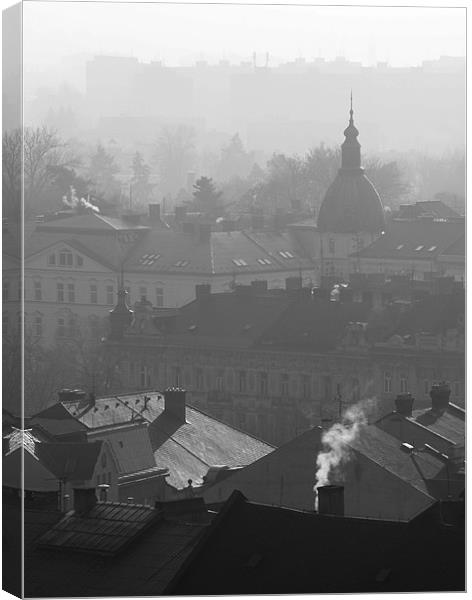 Misty Olomouc Canvas Print by Adam Lucas
