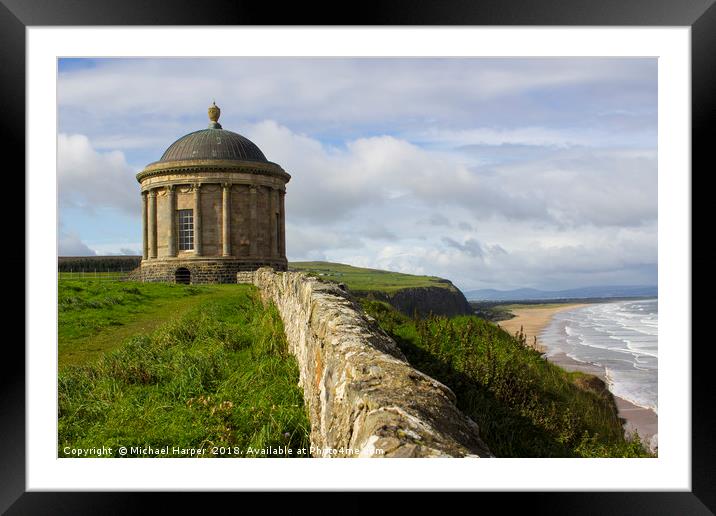 Mussenden Temple on the North Coast of Ireland Framed Mounted Print by Michael Harper