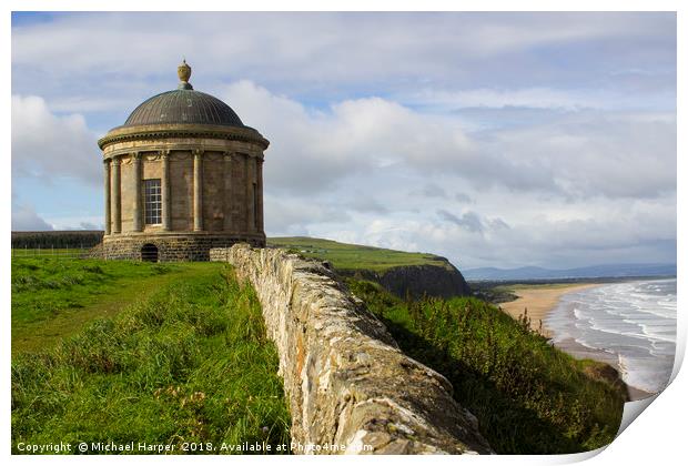 Mussenden Temple on the North Coast of Ireland Print by Michael Harper