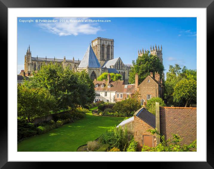 The view over the Deans Garden at York Minster Fro Framed Mounted Print by Peter Jordan