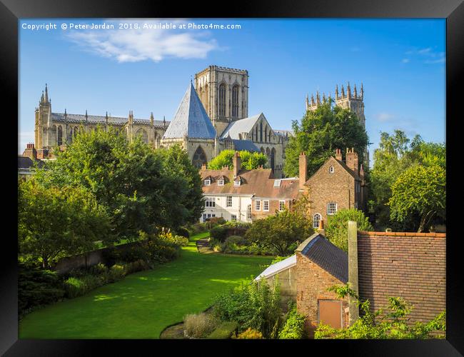 The view over the Deans Garden at York Minster Fro Framed Print by Peter Jordan