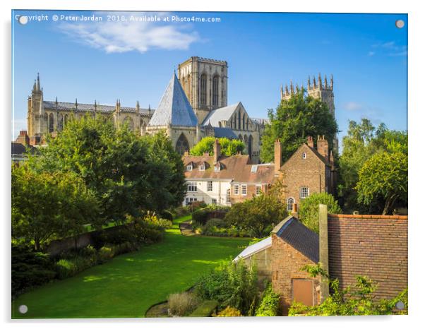 The view over the Deans Garden at York Minster Fro Acrylic by Peter Jordan