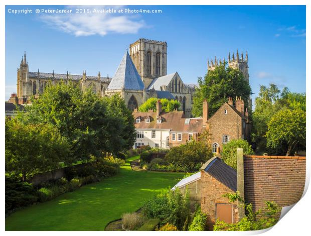 The view over the Deans Garden at York Minster Fro Print by Peter Jordan