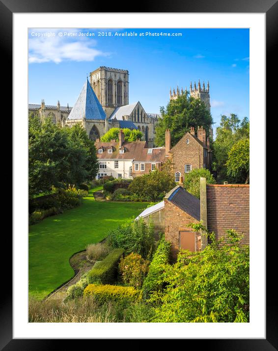  The view over the Deans Garden at York Minster Fr Framed Mounted Print by Peter Jordan