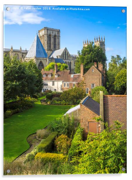  The view over the Deans Garden at York Minster Fr Acrylic by Peter Jordan