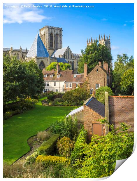  The view over the Deans Garden at York Minster Fr Print by Peter Jordan