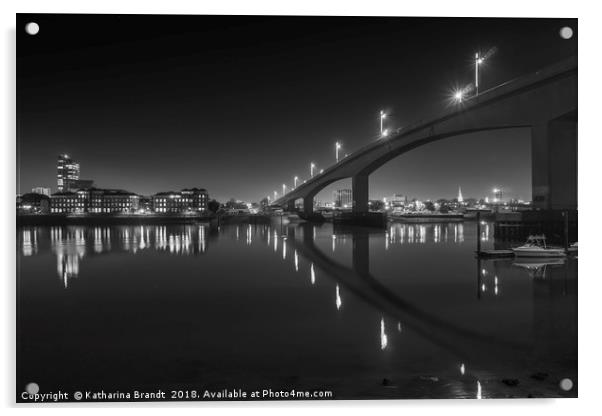 Itchen Bridge at night, Southampton Acrylic by KB Photo