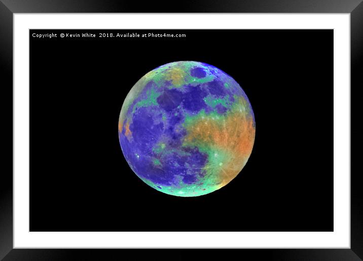 Moon with atmosphere Framed Mounted Print by Kevin White