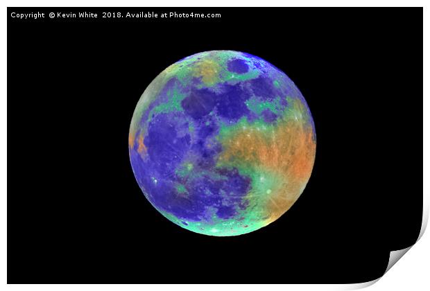 Moon with atmosphere Print by Kevin White