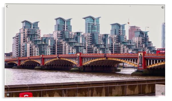 Vauxhall Bridge    Acrylic by Victor Burnside