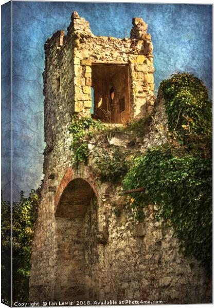 Turret at Wallingford Castle Canvas Print by Ian Lewis
