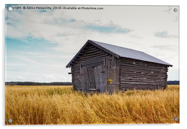 Barn House In The Middle Of The Fields Acrylic by Jukka Heinovirta