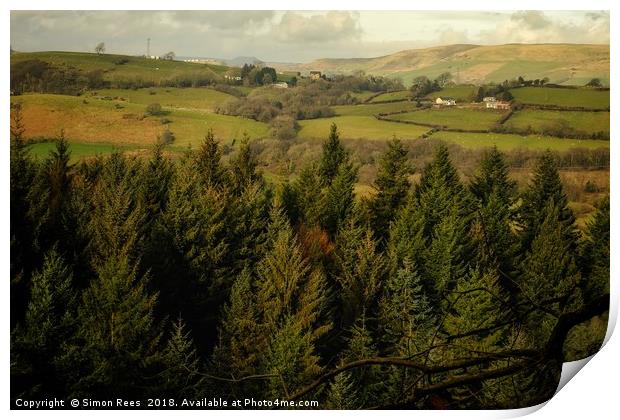                            Rhondda Valleys Landsca Print by Simon Rees