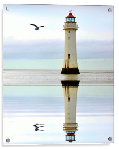 perch rock lighthouse Acrylic by sue davies