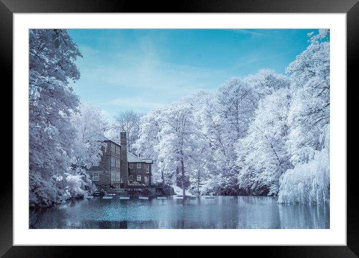 Knaresborough Infrared scene Framed Mounted Print by mike morley