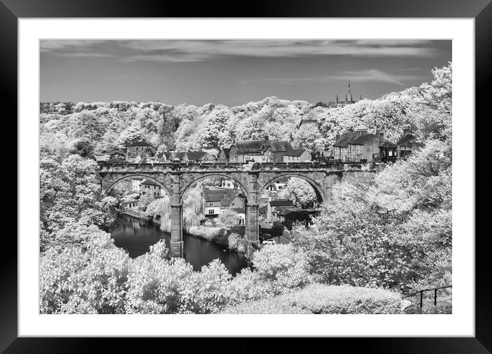 Knaresborough viaduct infrared Framed Mounted Print by mike morley